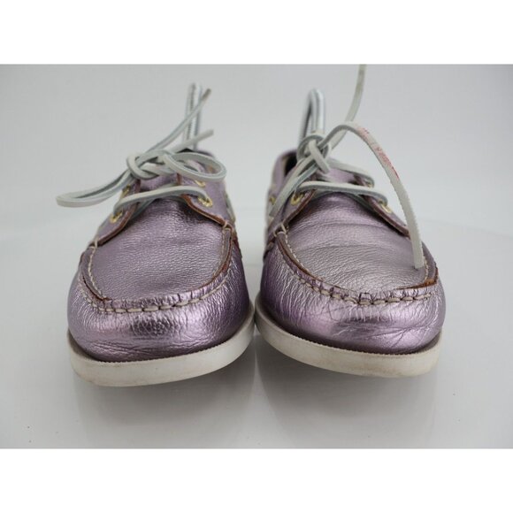 Sebago Seashell Two Eye Loafer Womens 8.5M Pink Metallic Comfort Moc Toe Flat - Picture 2 of 13